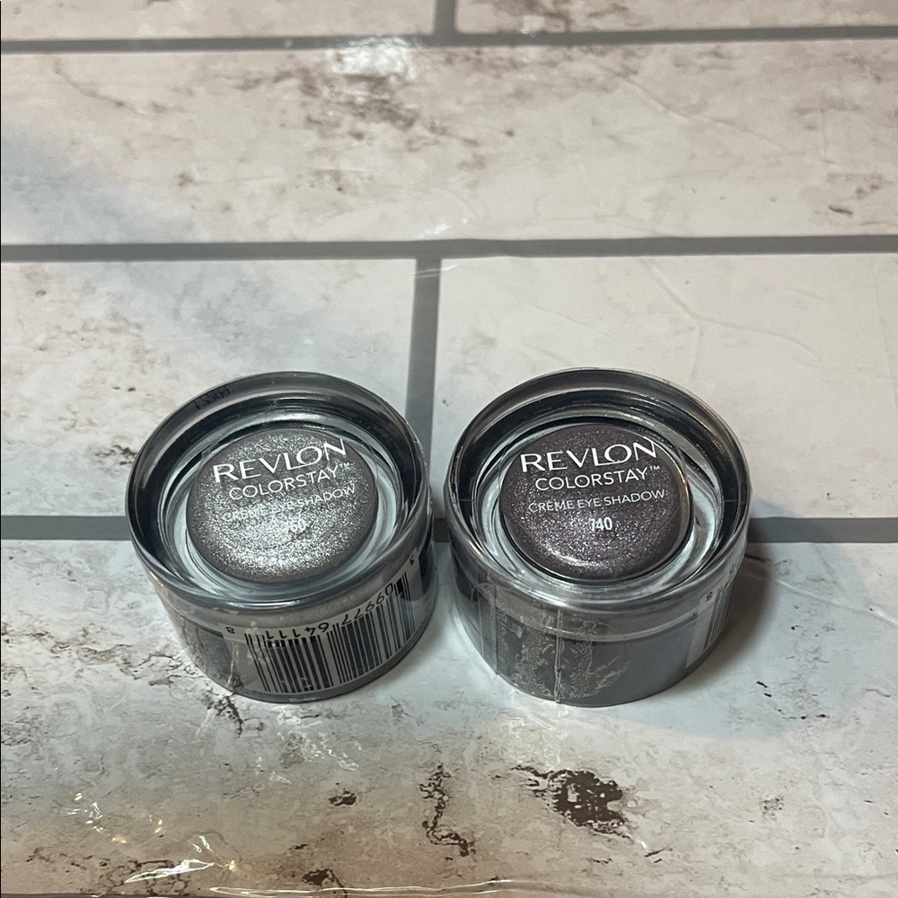 Revlon ColorStay Cream Eye Shadow Set 760 & 740 Silver Longwear Waterproof Lot 2